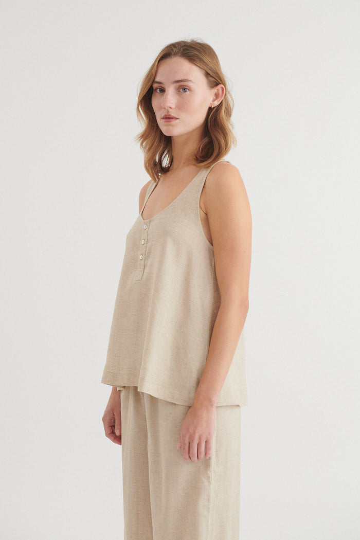 Basic Apparel Carina Tank Toppe 100 Natural melange